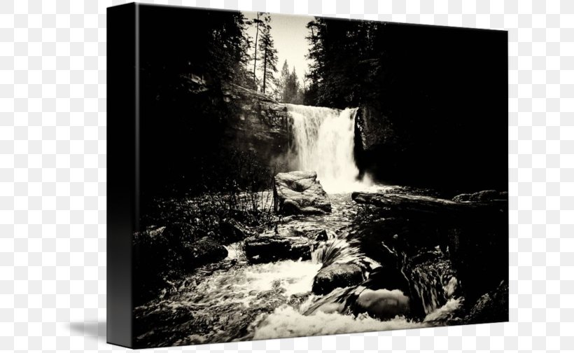 Waterfall Water Resources Stock Photography Picture Frames, PNG, 650x504px, Waterfall, Black And White, Landscape, Monochrome, Monochrome Photography Download Free