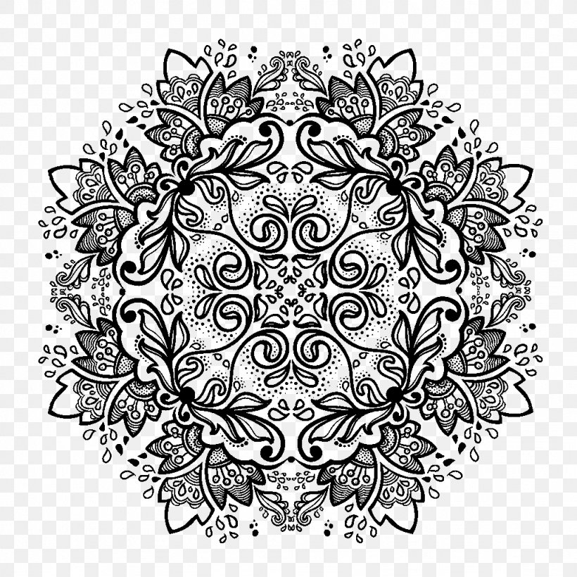 Ornament Mandala Pattern, PNG, 1024x1024px, Ornament, Area, Art, Black, Black And White Download Free