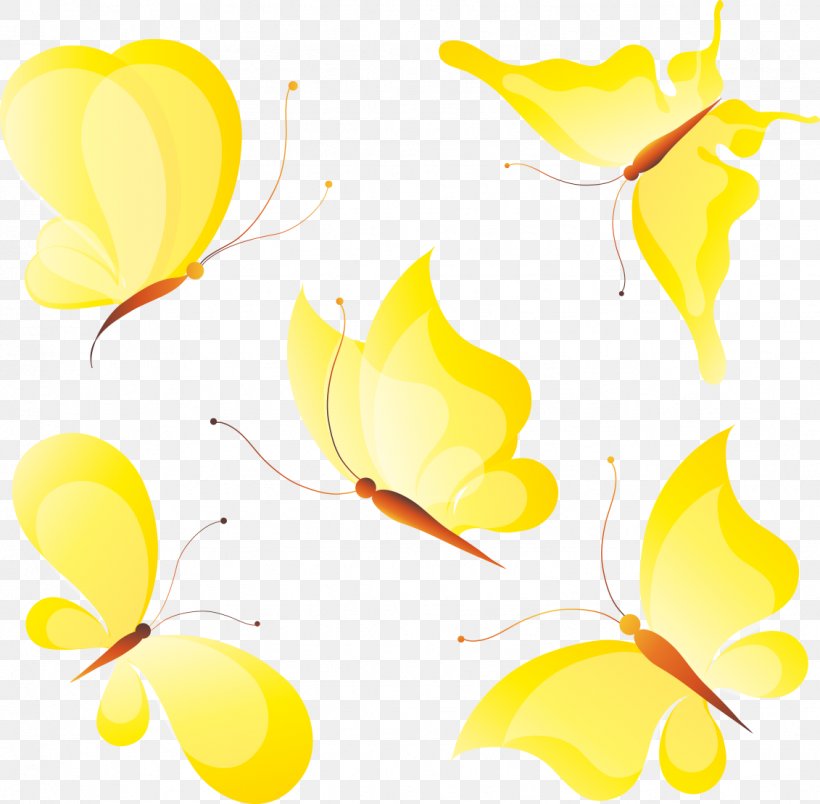 Butterfly Yellow Clip Art, PNG, 1131x1110px, Butterfly, Branch, Flower, Flowering Plant, Leaf Download Free