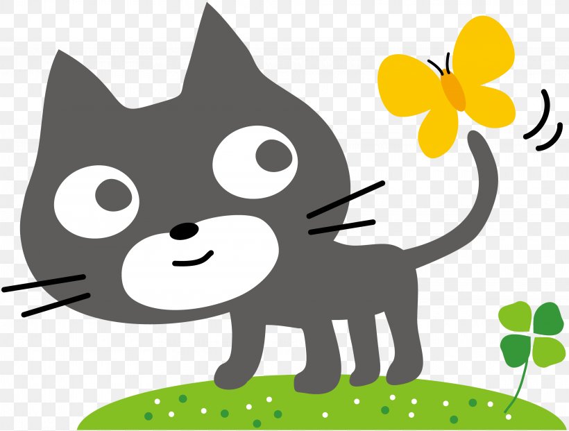 Black Cat Illustration Four-leaf Clover Image, PNG, 3840x2912px, Cat, Art, Black, Black Cat, Carnivore Download Free