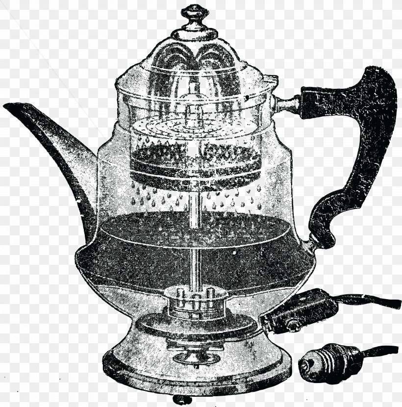 Kettle Teapot Teacup Clip Art, PNG, 4000x4052px, Kettle, Black And White, Coffee Percolator, Coffeemaker, Crock Download Free