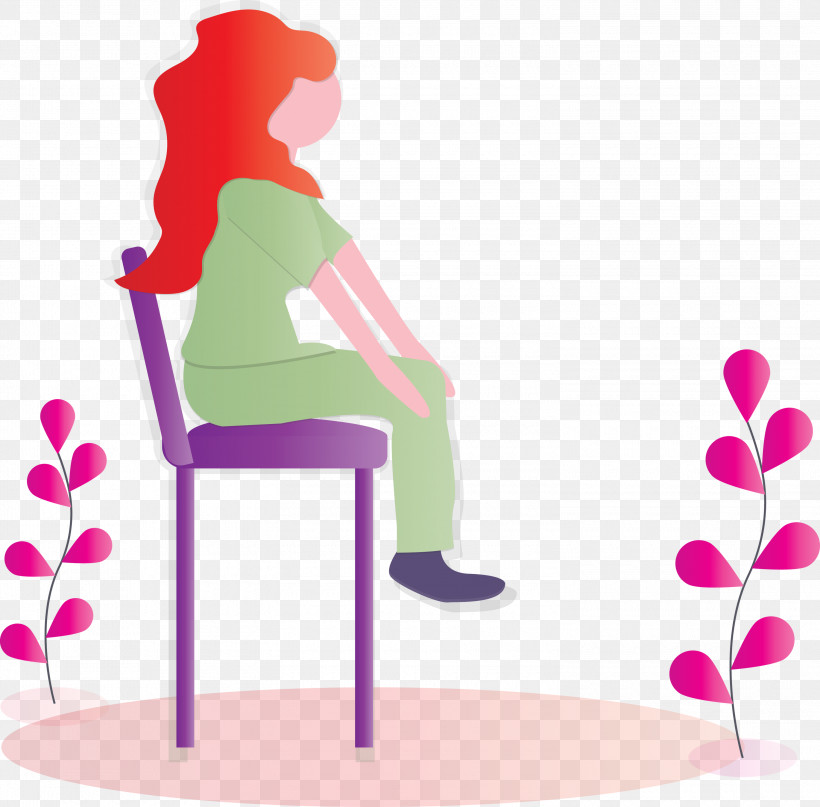 Modern Girl, PNG, 3000x2954px, Modern Girl, Chair, Furniture, Pink, Sitting Download Free