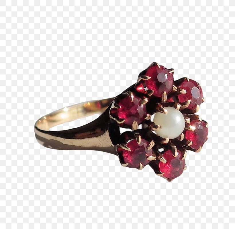 Ruby Ring Estate Jewelry Pearl Garnet, PNG, 800x800px, Ruby, Antique, Cultured Pearl, Diamond, Estate Jewelry Download Free