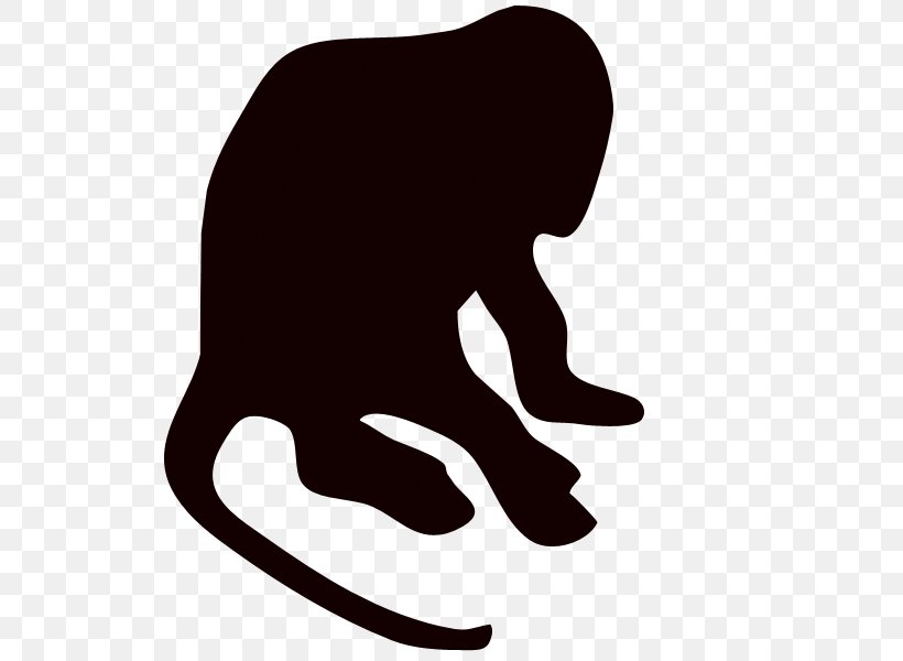 Silhouette Monkey Drawing, PNG, 800x600px, Silhouette, Animal, Art, Black And White, Carnivoran Download Free