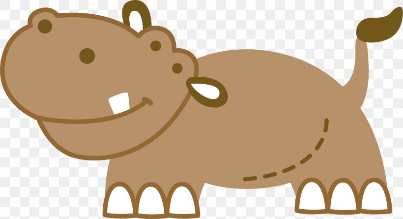 Hippopotamus Clip Art, PNG, 3107x1689px, Hippopotamus, Brown, Canidae, Carnivoran, Cartoon Download Free