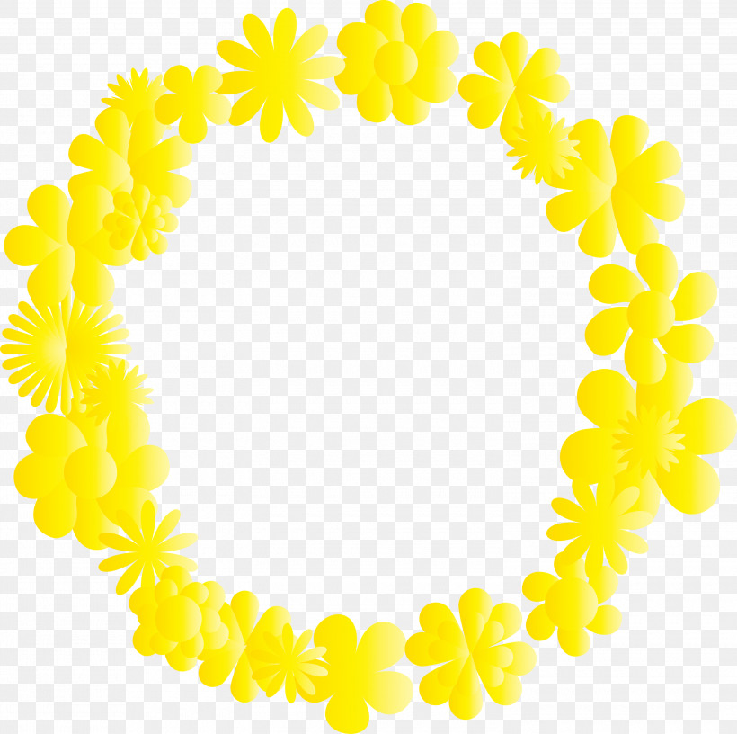 Frame, PNG, 3000x2988px, Frame, Circle, Leaf, Yellow Download Free