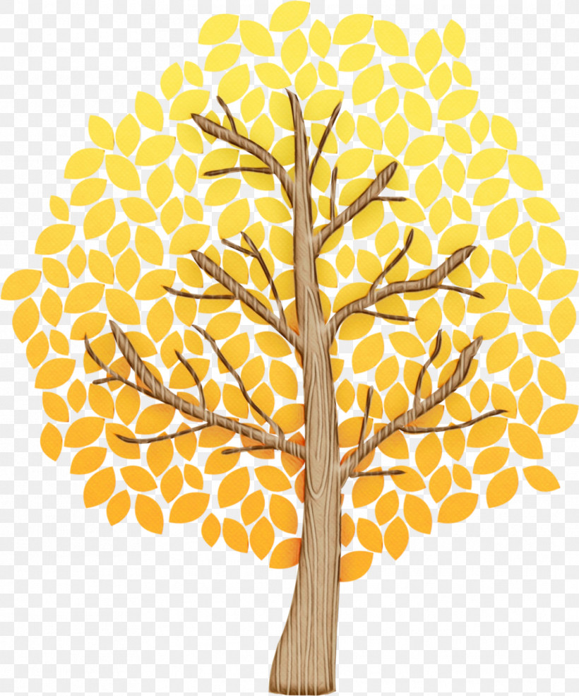 Leaf Tree Twig Yellow Line, PNG, 1065x1280px, Watercolor, Biology, Geometry, Leaf, Line Download Free
