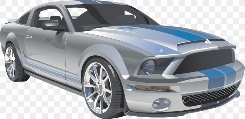 Sports Car Vector Motors Corporation Ford Mustang, PNG, 2049x1001px, Car, Auto Part, Automotive Design, Automotive Exterior, Automotive Tire Download Free