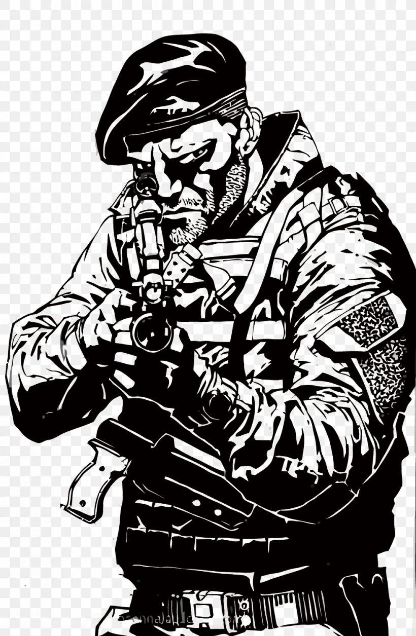 Drawing The Expendables Soldier, PNG, 980x1500px, Drawing, Art, Black And White, Cartoon, Comics Artist Download Free