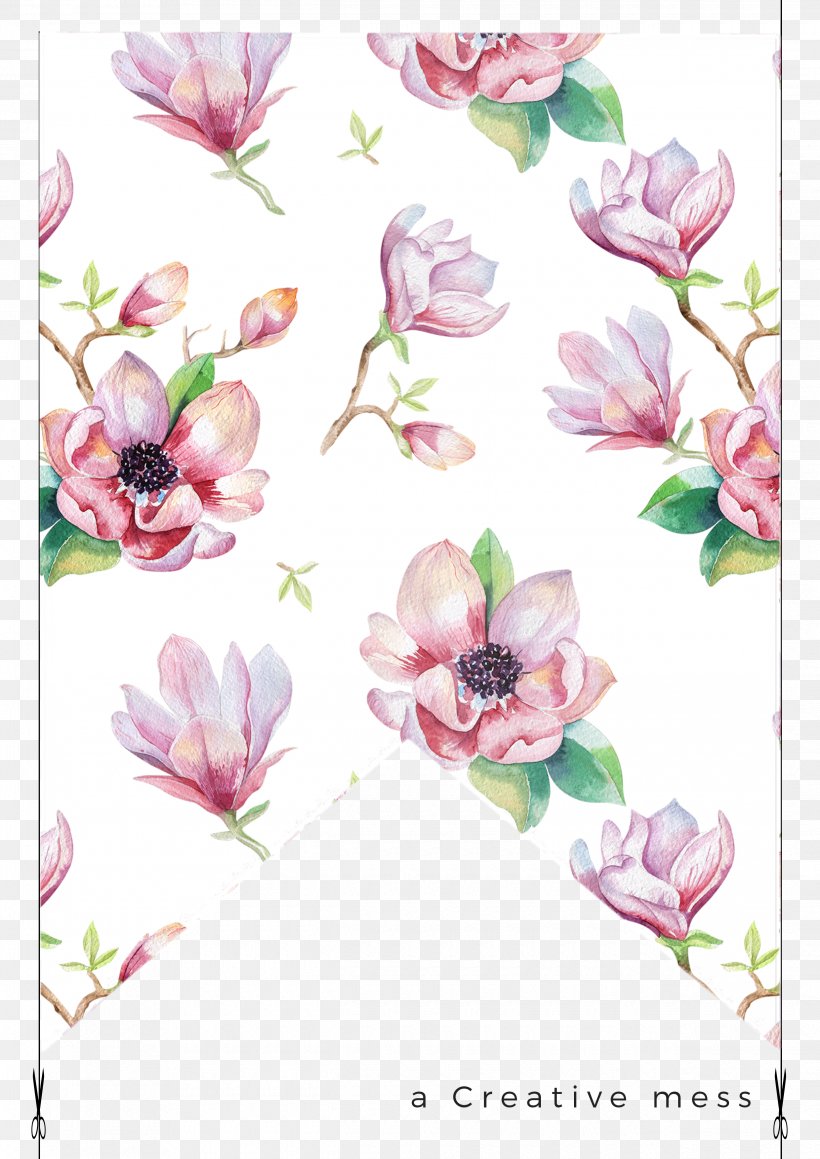 Watercolour Flowers Watercolor Painting Magnolia Stock Photography Wallpaper, PNG, 2480x3508px, Watercolour Flowers, Blossom, Branch, Cherry Blossom, Cut Flowers Download Free