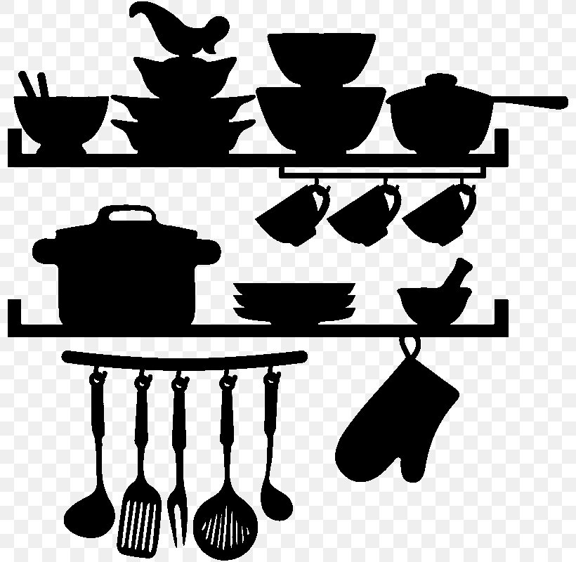 Table Kitchenware Sticker Wall Decal, PNG, 800x800px, Table, Black And White, Closet, Decal, Decorative Arts Download Free