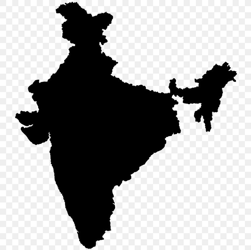 India Royalty-free Vector Map, PNG, 734x815px, India, Black And White, Carnivoran, Dog Like Mammal, Map Download Free