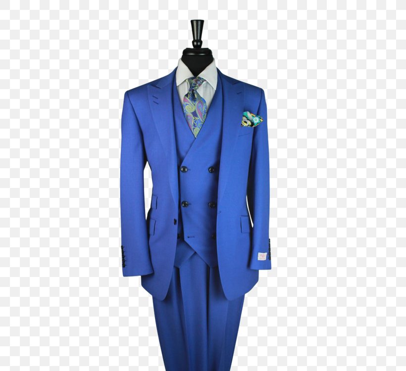 Tuxedo Blue Suit Indigo Single-breasted, PNG, 500x750px, Tuxedo, Bespoke Tailoring, Blue, Button, Cobalt Blue Download Free