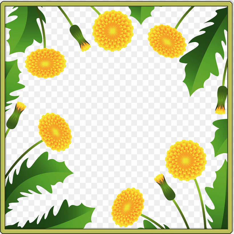 Dandelion Frame Flower Frame Floral Frame, PNG, 942x941px, Dandelion Frame, Camomile, Chamomile, Daisy Family, Floral Frame Download Free