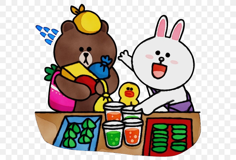 Cartoon Sharing Happy Play, PNG, 600x558px, Watercolor, Cartoon, Happy, Paint, Play Download Free