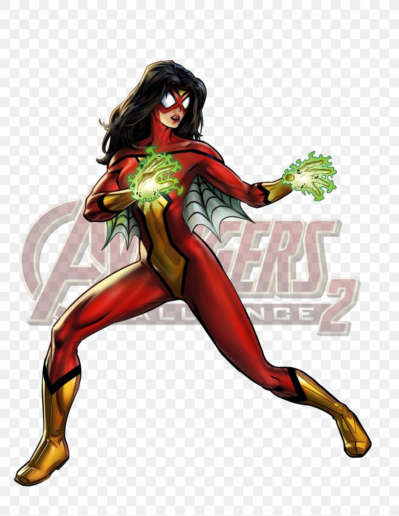 Spider-Woman (Jessica Drew) Spider-Man Marvel: Avengers Alliance Black Panther Anya Corazon, PNG, 2550x3300px, Watercolor, Cartoon, Flower, Frame, Heart Download Free