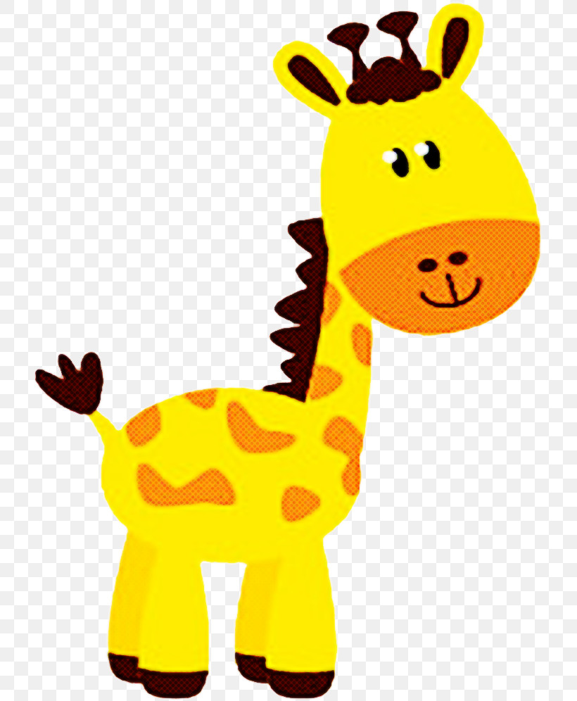 Giraffe Giraffidae Cartoon Yellow Animal Figure, PNG, 726x996px, Giraffe, Animal Figure, Cartoon, Giraffidae, Smile Download Free