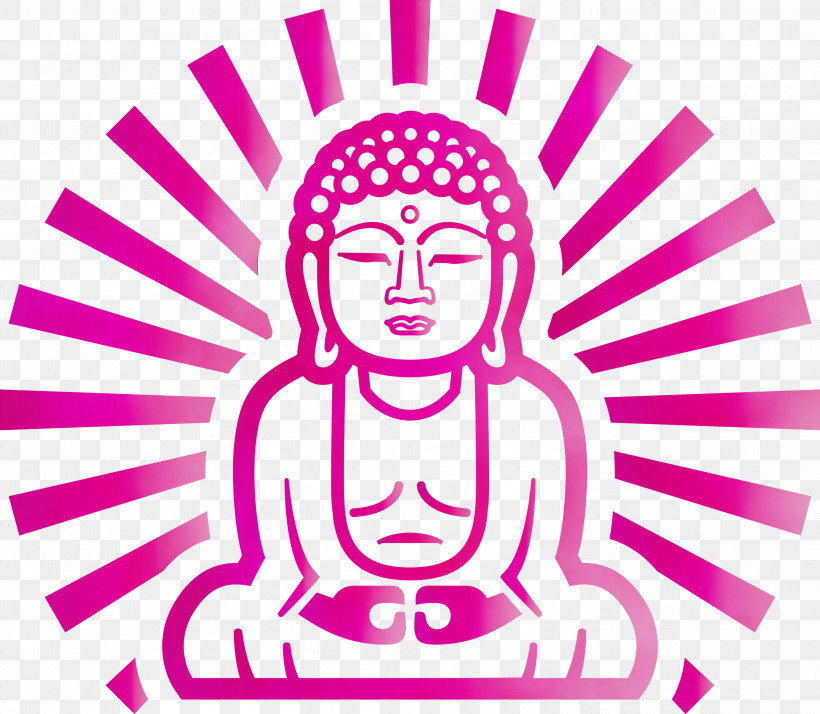Pink Magenta Head Line Font, PNG, 3000x2613px, Buddha, Head, Line, Line Art, Logo Download Free