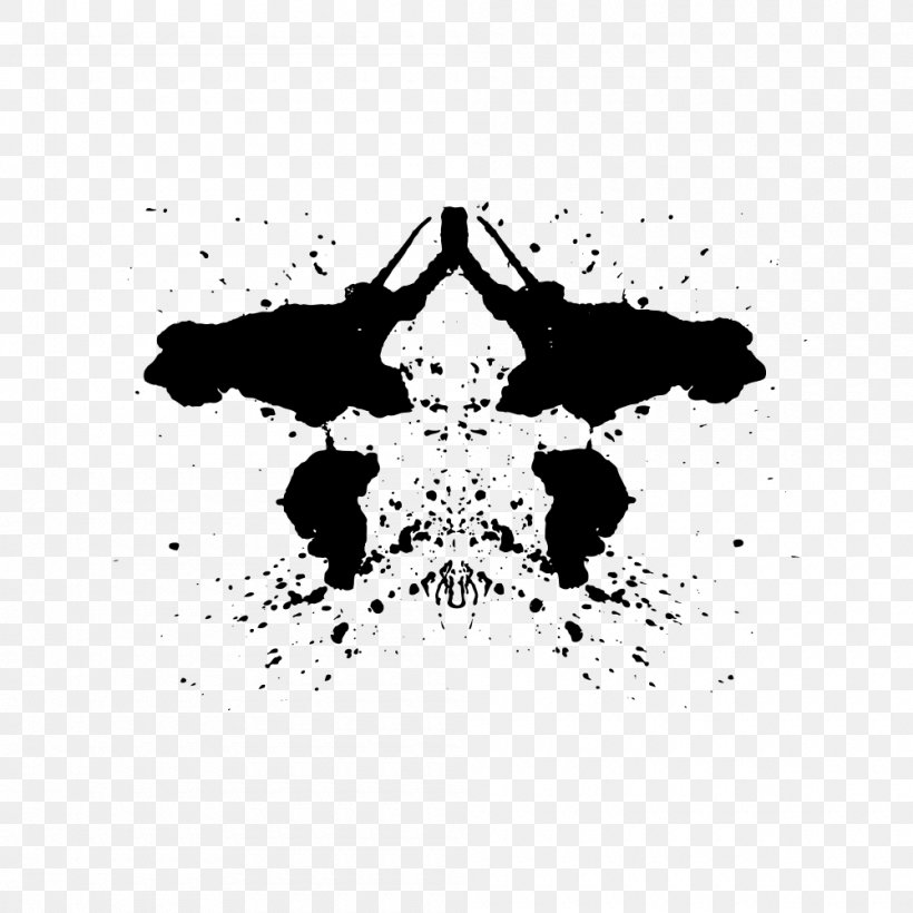 Rorschach Test Ink Blot Test, PNG, 1000x1000px, Rorschach, Black, Black And White, Bone, Drawing Download Free