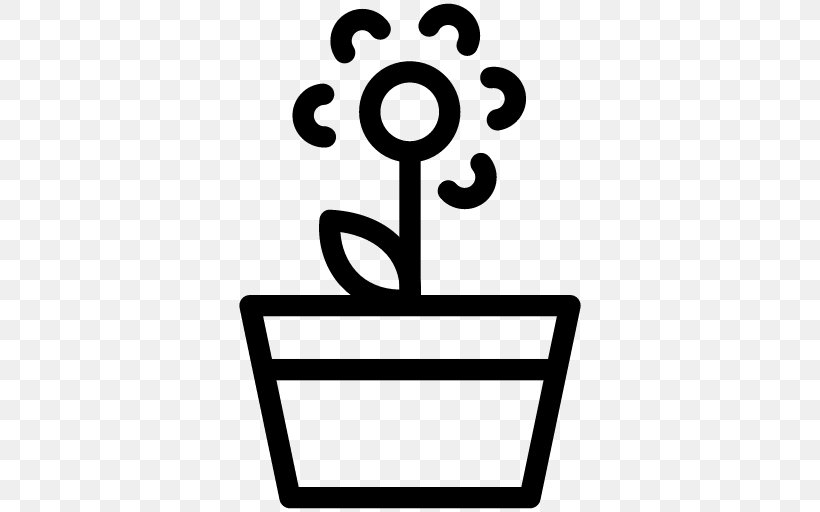 Flowerpot Clip Art, PNG, 512x512px, Flowerpot, Area, Black And White, Flower, Flower Garden Download Free
