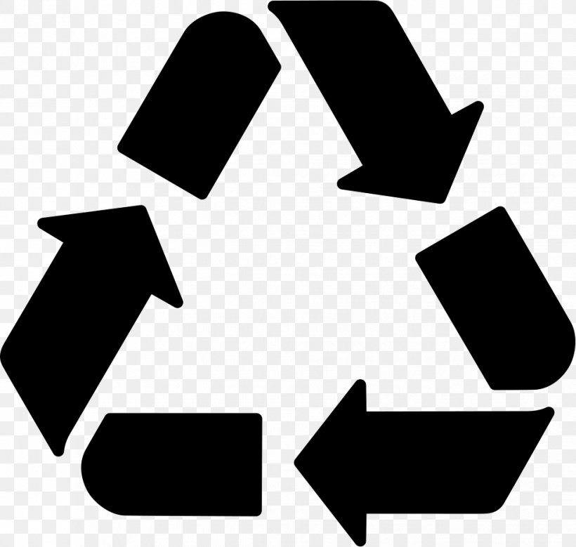 Recycling Symbol Recycling Bin Vehicle Recycling Plastic, PNG, 981x932px, Recycling Symbol, Black, Black And White, Blue, Brand Download Free