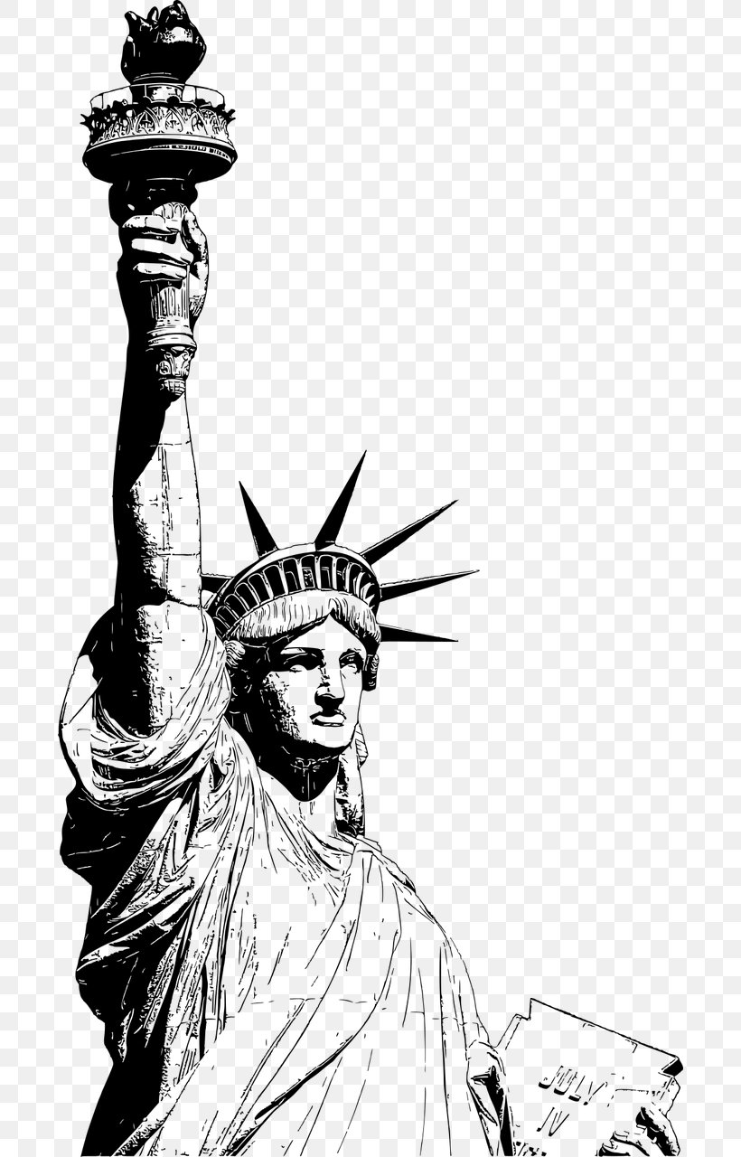 Statue Of Liberty Eiffel Tower Drawing Clip Art, PNG, 692x1280px, Statue Of Liberty, Art, Artwork, Black And White, Comics Artist Download Free
