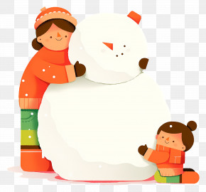 Children Making Snowman - Family Enjoying Snowman Building PNG