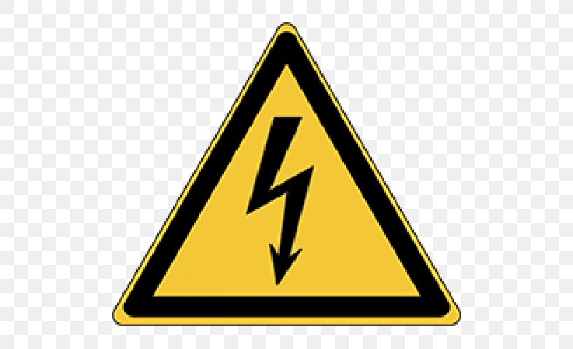 Warning Sign Electricity Hazard Risk, PNG, 500x500px, Warning Sign, Area, Electric Current, Electrical Safety, Electricity Download Free