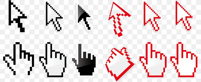 Computer Mouse Pointer Cursor Euclidean Vector, PNG, 793x334px, Cursor, Area, Brand, Drawing, Hand Download Free
