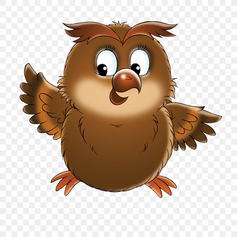 Tawny Owl Bird Cartoon Clip Art, PNG, 1000x1000px, Owl, Animal, Beak, Bird, Bird Of Prey Download Free