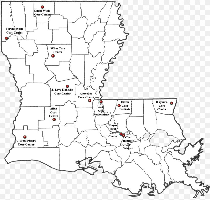 Louisiana Department Of Public Safety & Corrections Map Louisiana State Police, PNG, 1073x1024px, Louisiana, Area, Black And White, Blank Map, Corrections Download Free