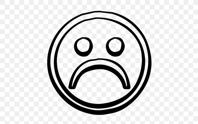 Smiley Sadness Emoticon Face, PNG, 512x512px, Smiley, Area, Black And White, Crying, Emoticon Download Free