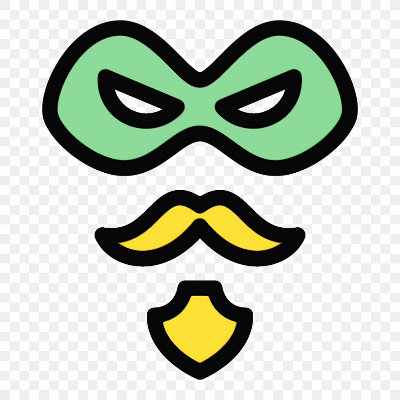 Moustache, PNG, 1024x1024px, Watercolor, Cartoon, Comedy, Emoticon, Green Download Free