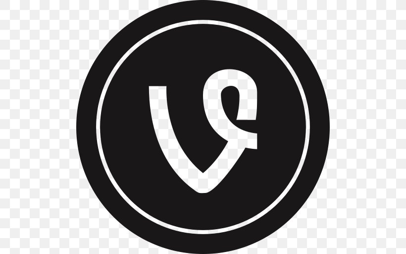 Vine Logo Social Media, PNG, 512x512px, Vine, Black And White, Brand, Image File Formats, Logo Download Free