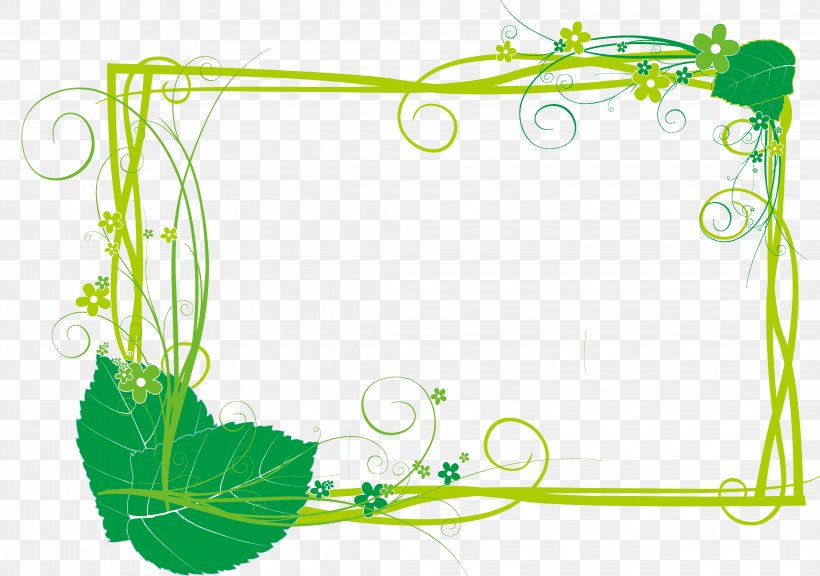 Green Plant Designer Clip Art, PNG, 4137x2908px, Green, Area, Border, Designer, Flora Download Free