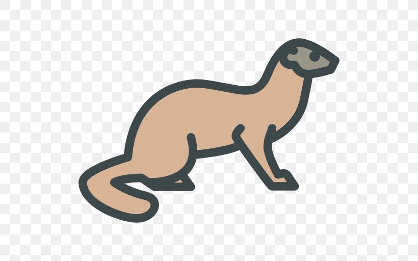 Stoat Ferret Long-tailed Weasel Clip Art, PNG, 512x512px, Stoat, Animal, Animal Figure, Carnivoran, Cat Like Mammal Download Free