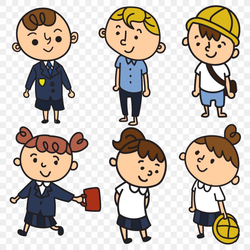 Student Cartoon Uniform Illustration, PNG, 1000x1000px, Student, Area, Boy, Cartoon, Child Download Free