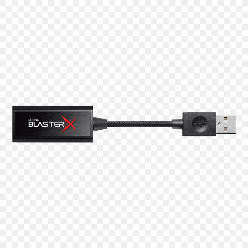 Sound Cards & Audio Adapters 7.1 Sound Card External Sound BlasterX Sound BlasterX G1 Creative Labs, PNG, 1000x1000px, 71 Surround Sound, Sound Cards Audio Adapters, Adapter, Audio, Cable Download Free