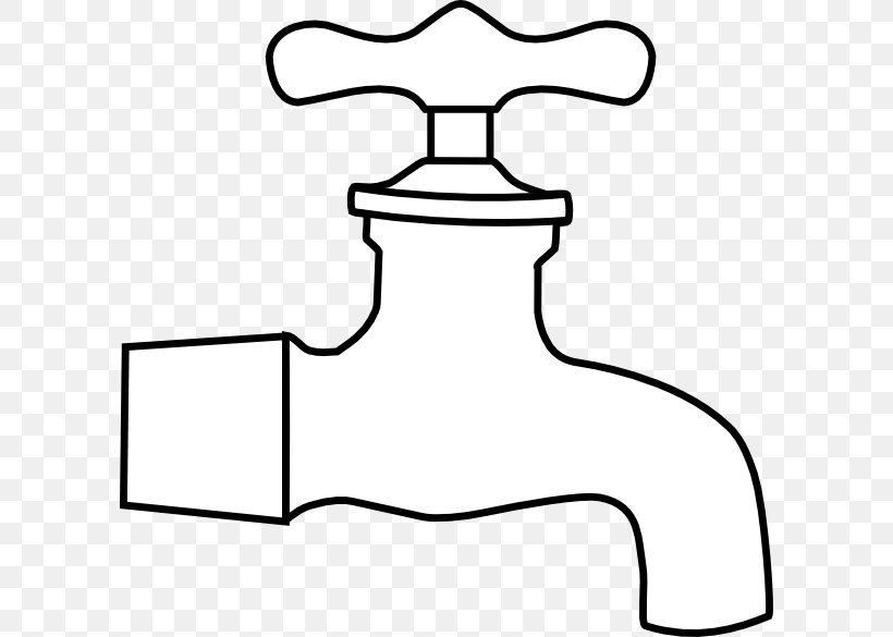 Tap Water Clip Art, PNG, 600x585px, Tap, Area, Artwork, Black, Black And White Download Free