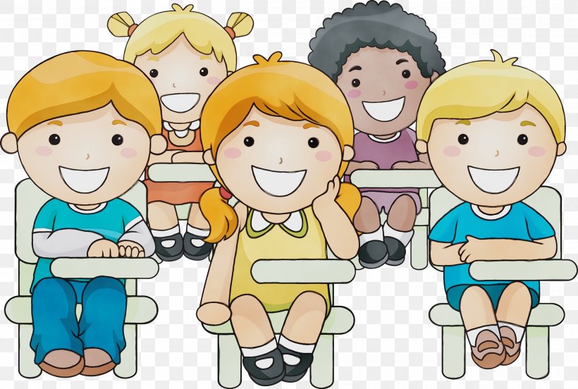 Cartoon People Social Group Clip Art Youth, PNG, 2400x1618px, Watercolor, Animated Cartoon, Cartoon, Child, Interaction Download Free