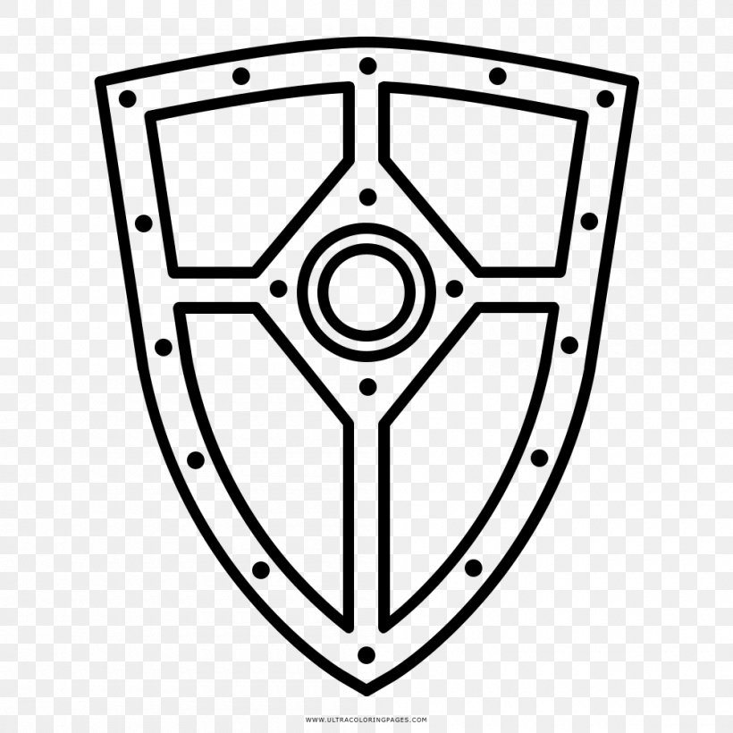 Drawing Shield, PNG, 1000x1000px, Drawing, Area, Black And White, Coloring Book, Kite Shield Download Free