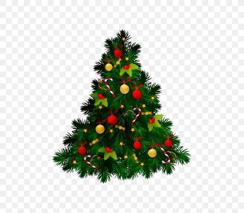 Christmas Tree, PNG, 715x715px, Watercolor, Christmas, Christmas Decoration, Christmas Ornament, Christmas Tree Download Free
