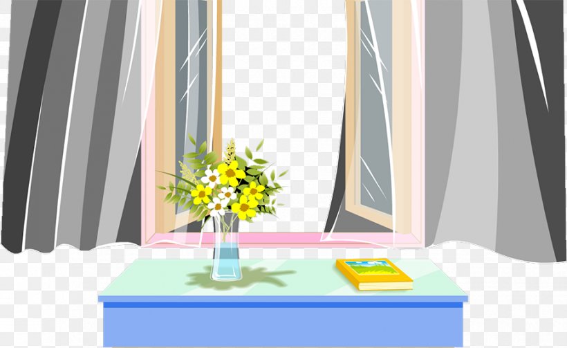 Window Vase Clip Art, PNG, 919x564px, Window, Curtain, Furniture, Gratis, Interior Design Download Free
