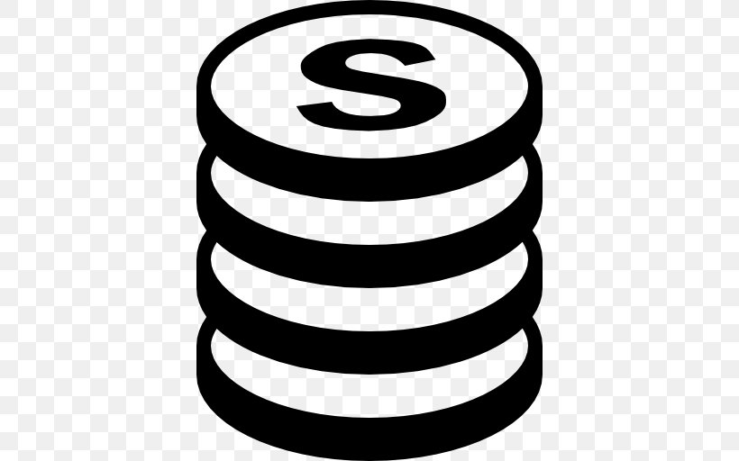 Coin Stacks Money, PNG, 512x512px, Coin, Area, Banknote, Black And White, Cash Download Free
