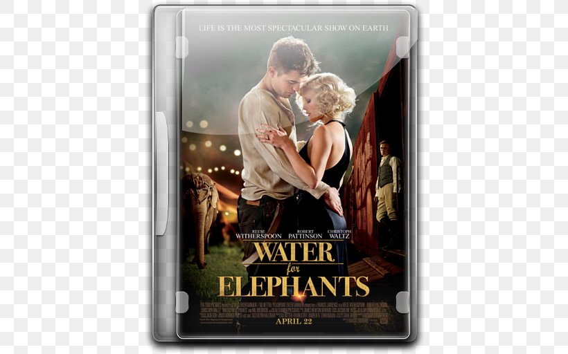 Water For Elephants Jacob Jankowski Film Poster Circus, PNG, 512x512px, Water For Elephants, Christoph Waltz, Circus, Circus Train, Film Download Free