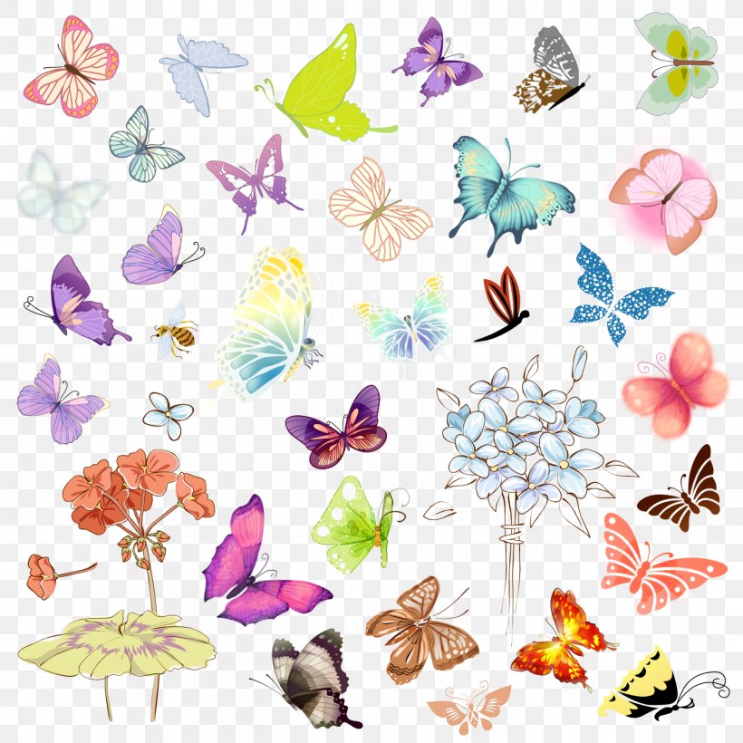 Butterfly Download Computer File, PNG, 1417x1417px, Butterfly, Art, Artwork, Flora, Floral Design Download Free