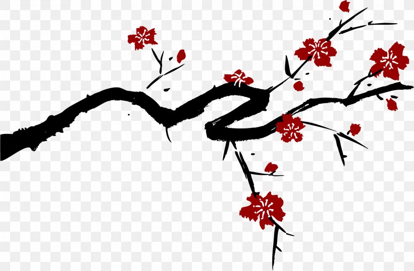 Cherry Blossom Drawing Art, PNG, 1957x1285px, Cherry Blossom, Art, Black And White, Blossom, Branch Download Free