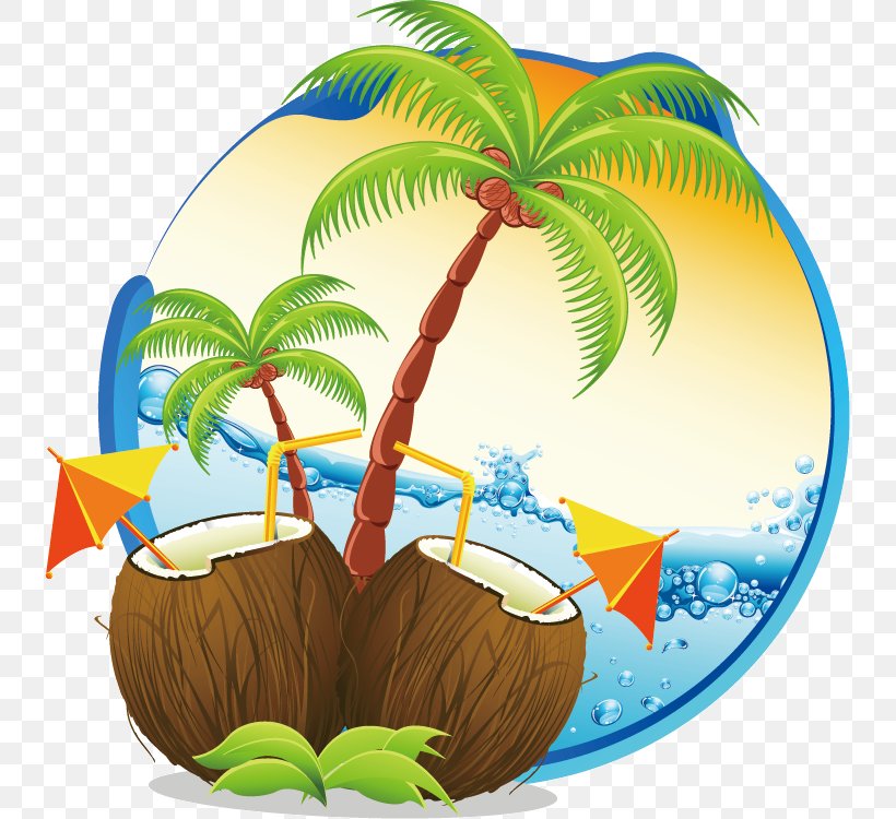 Coconut Water Coconut Milk Clip Art Vector Graphics, PNG, 737x750px, Coconut Water, Arecales, Attalea Speciosa, Cartoon, Coconut Download Free