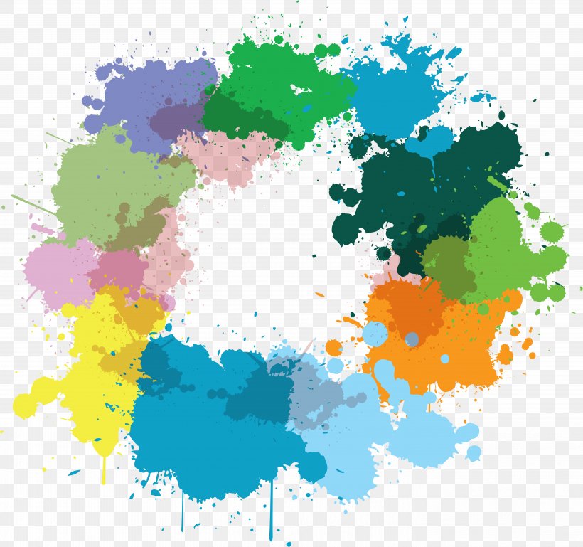 Splash Watercolor Painting, PNG, 5646x5296px, Splash, Color, Color Wheel, Green, Ink Download Free