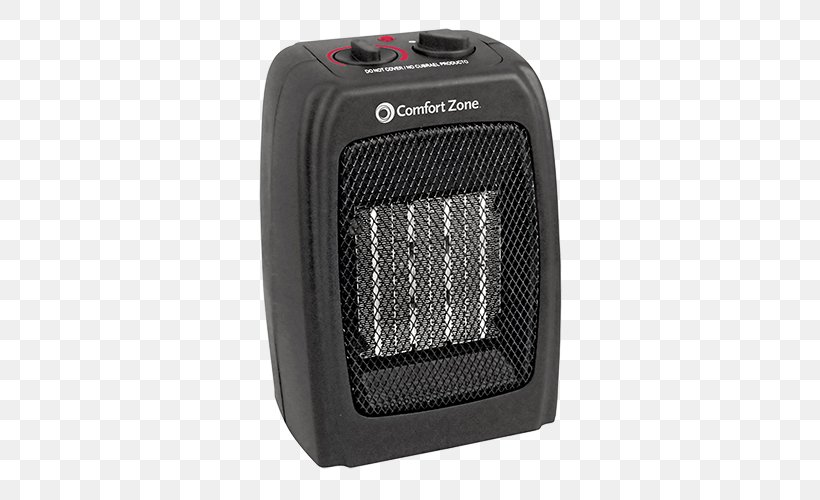 Ceramic Heater Fan Heater Thermostat Comfort Zone CZ442, PNG, 500x500px, Heater, Central Heating, Ceramic, Ceramic Heater, Desk Download Free